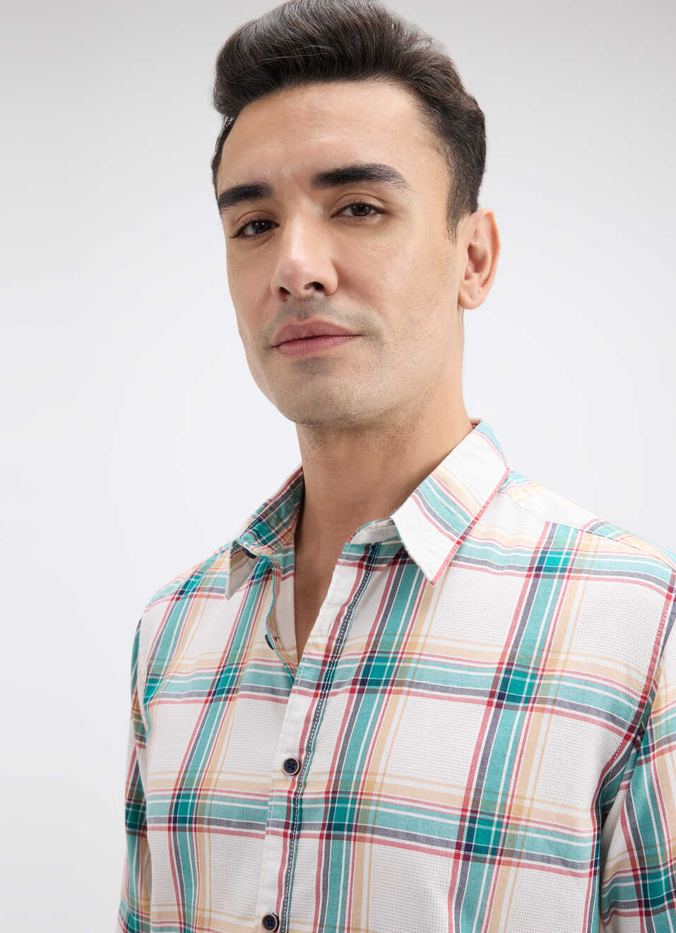 Men Green Check Full Sleeve Shirt, , large image number 4