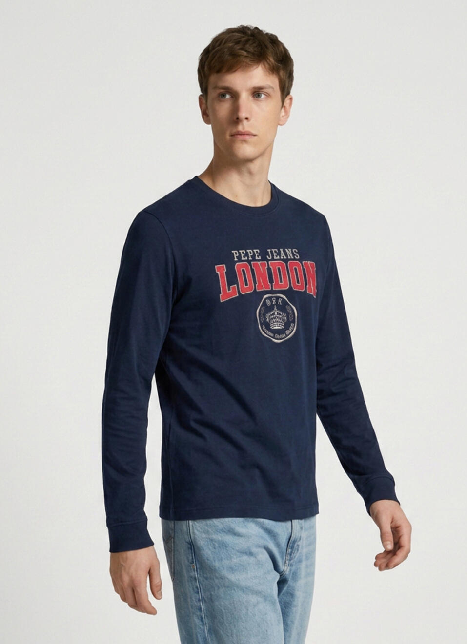 Men Navy Printed Slim Fit Long Sleeve T-shirt, , large image number 3