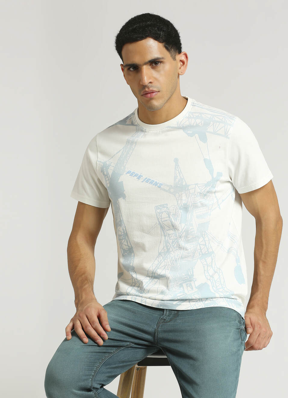 Off White Flock Highlight Print Short Sleeve T-shirt, , large image number 0