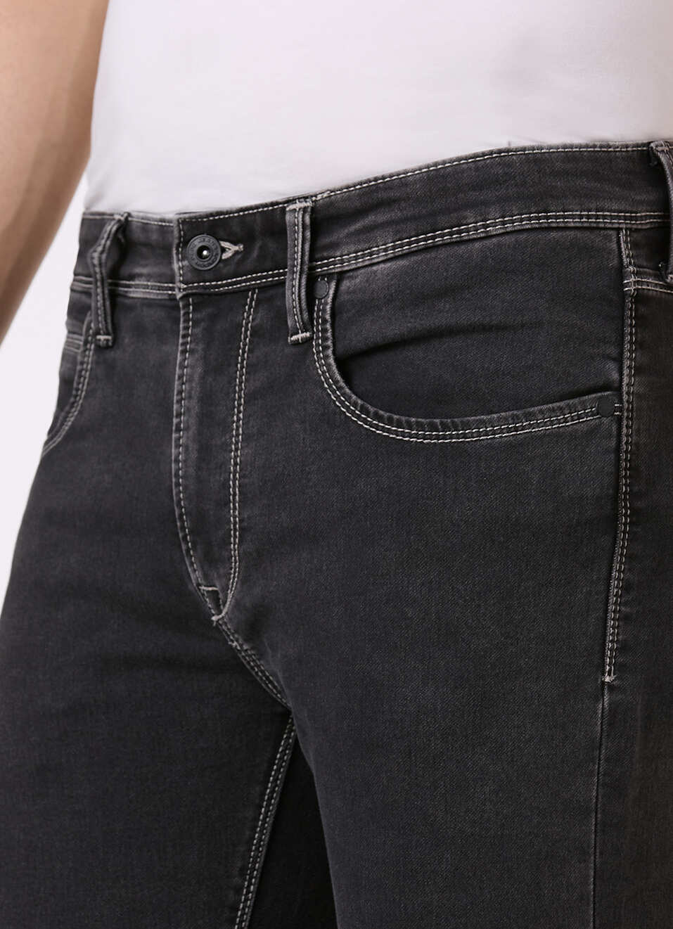 Men Black Mid Rise Slim Fit Gymindigo Jeans, , large image number 4