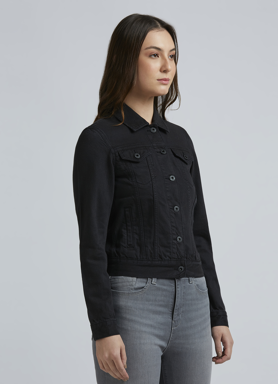 Black Full Sleeve Denim Jacket, , large image number 3
