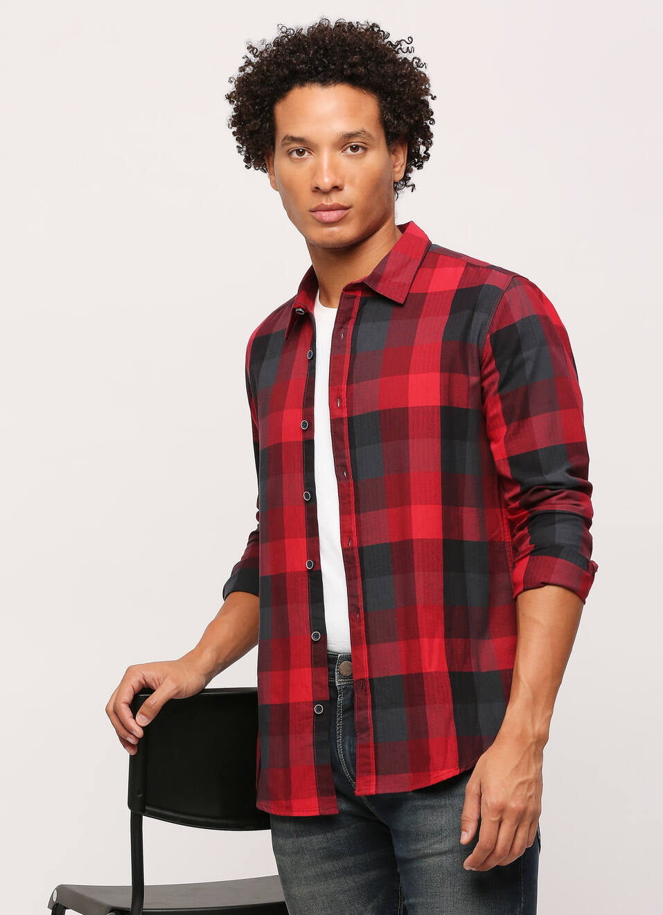 Red Checks Long Sleeve Shirt, , large image number 5