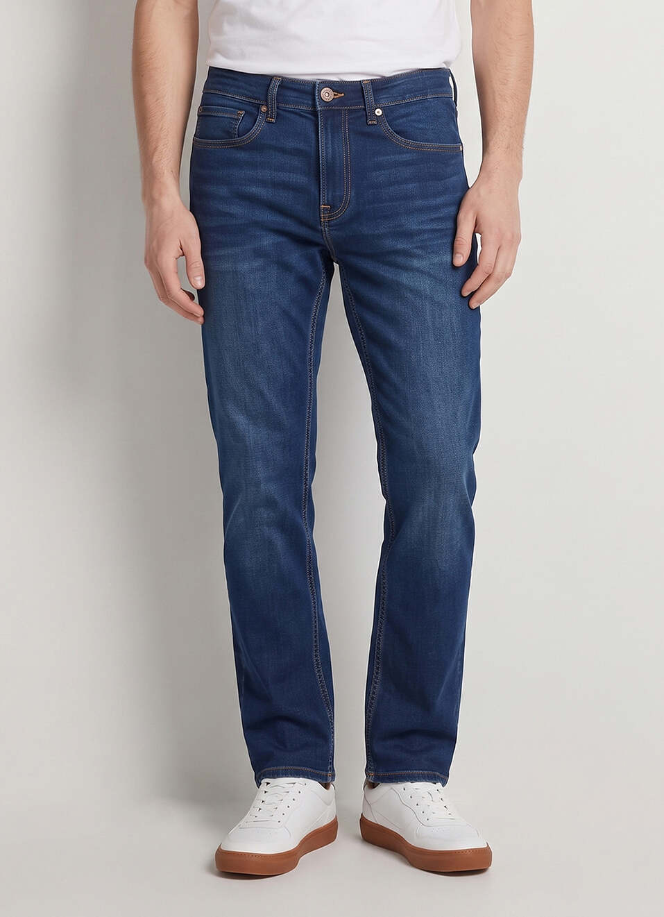 Men Dark Wash Stretchable Bootcut Jeans, , large image number 2