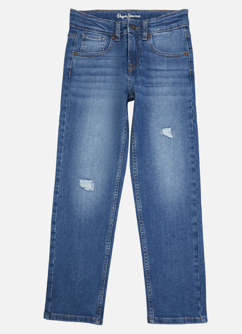 Boys Skater Blue Mid Rise Straight Leg Jeans