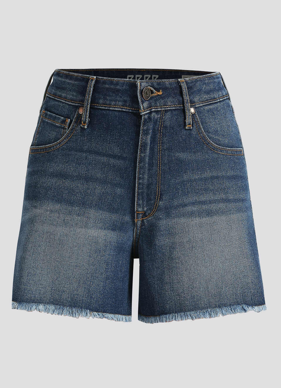 Blue High Waist Denim Shorts, , large image number 6