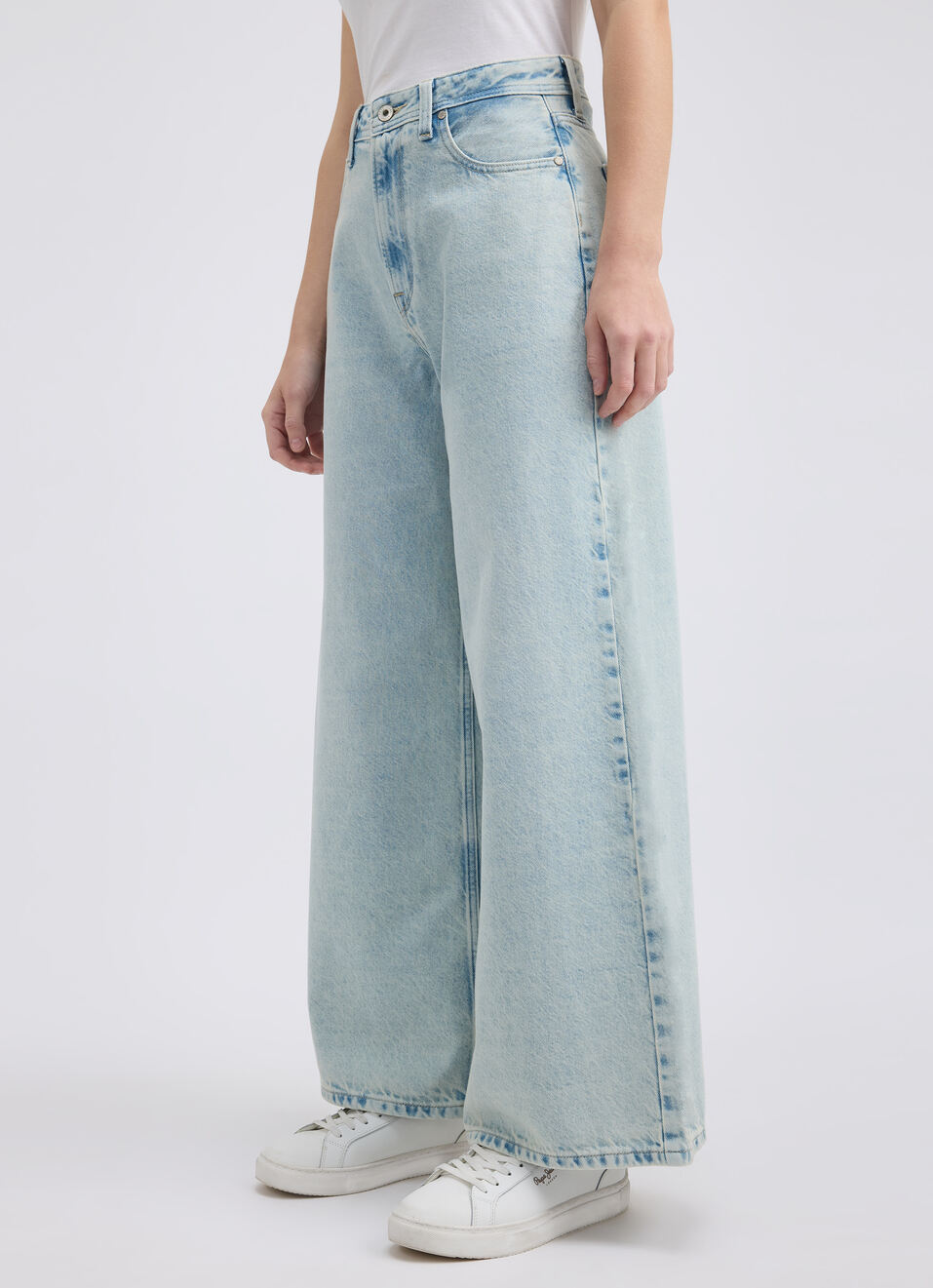 Women Blue Wide Leg Fit High Rise Jeans , , large image number 3