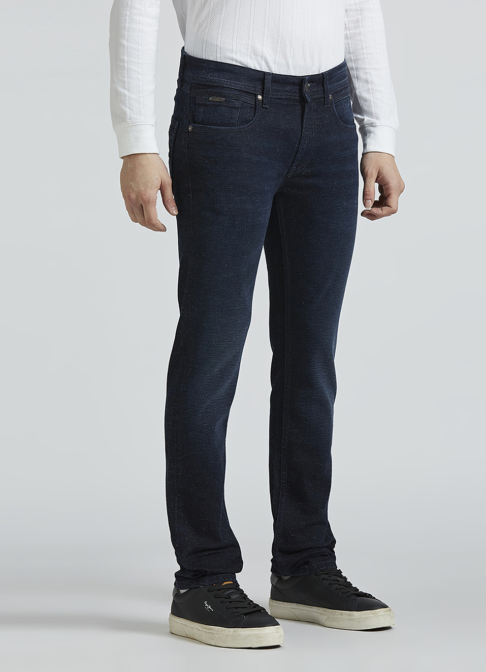 Vapour Blue Mid Rise Slim Jeans, , large image number 5