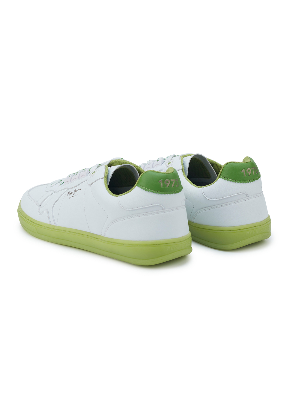 Men Neon Green Solid Pu Lace Up Sneakers, , large image number 3