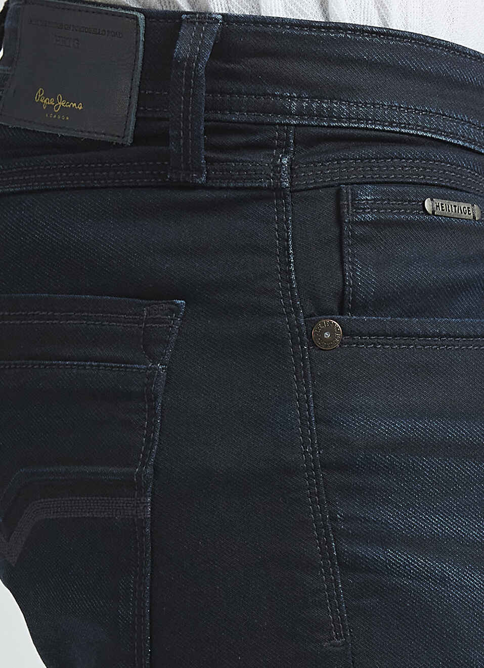 Vapour Blue Mid Rise Slim Heritage Jeans, , large image number 4