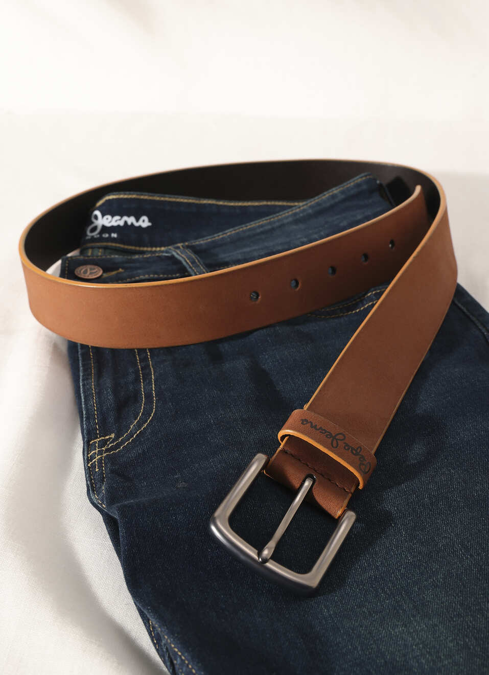 Brown Classic Leather Belt, , large image number 5