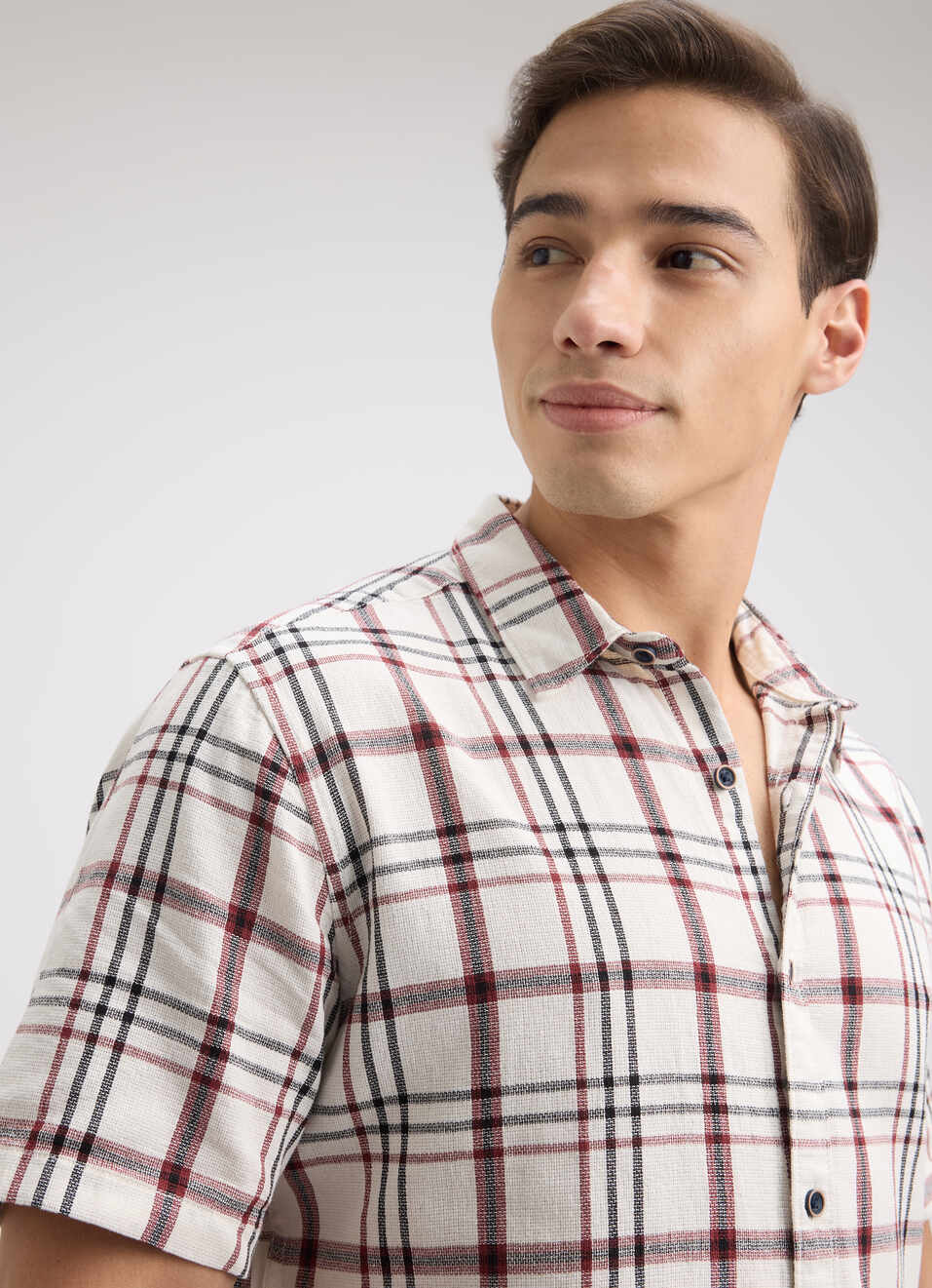 Men Maroon Check Short Sleeve Shirt, , large image number 4