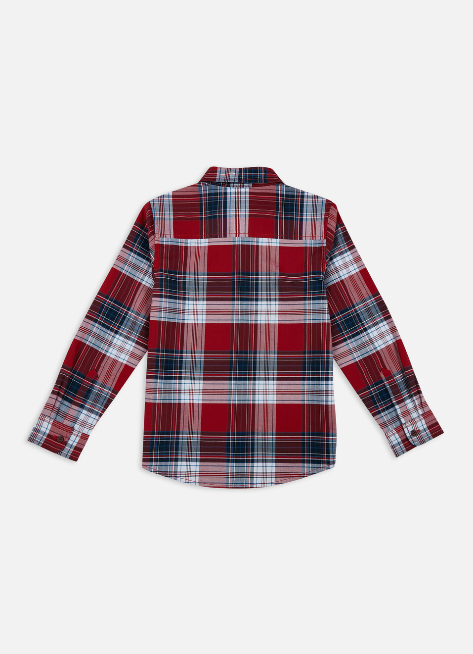 Boys Red Check Full Sleeve Oxford Shirt, , large image number 1