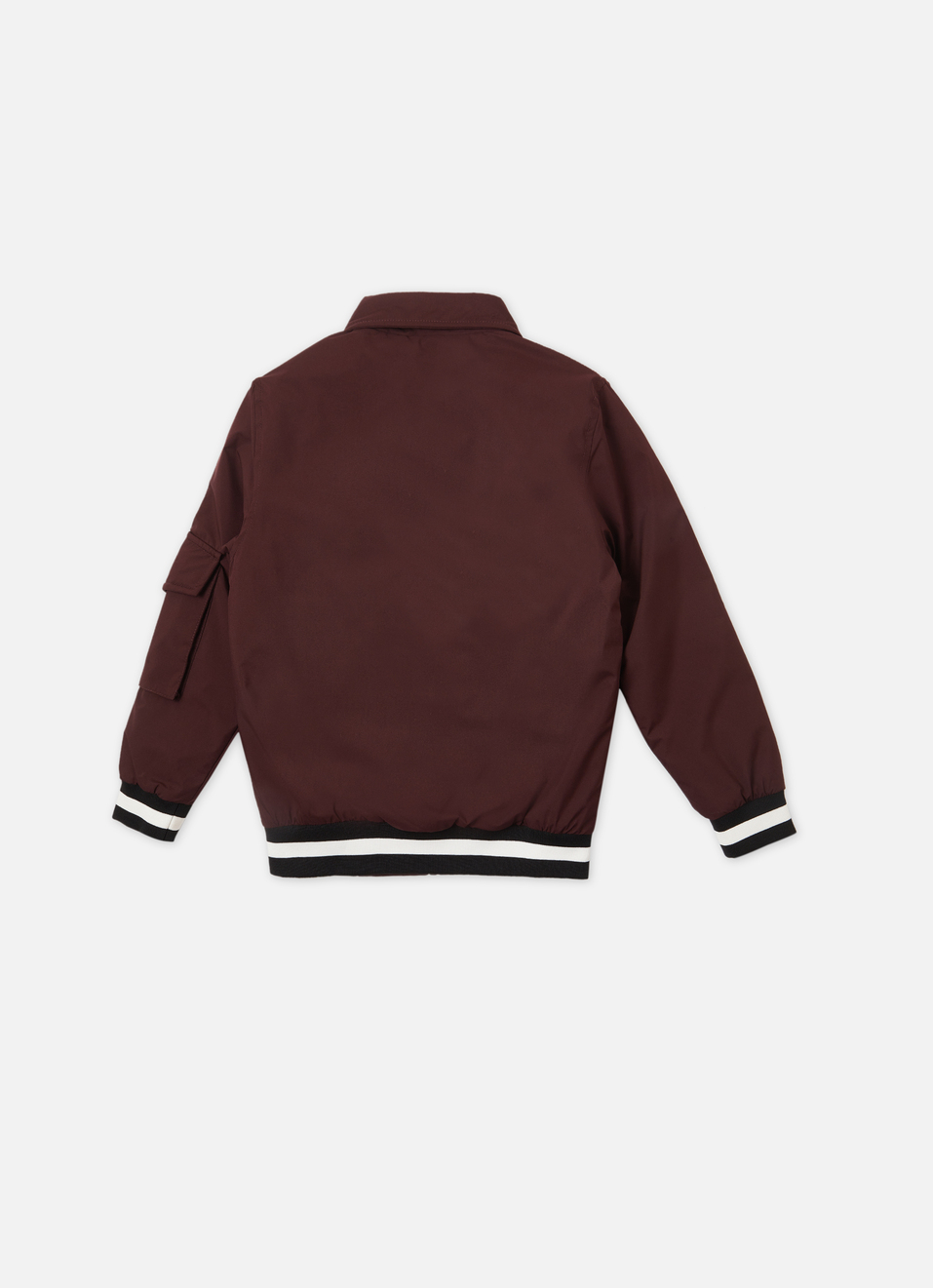 Boys Wine Ribbed Full Sleeve Jacket, , large image number 1