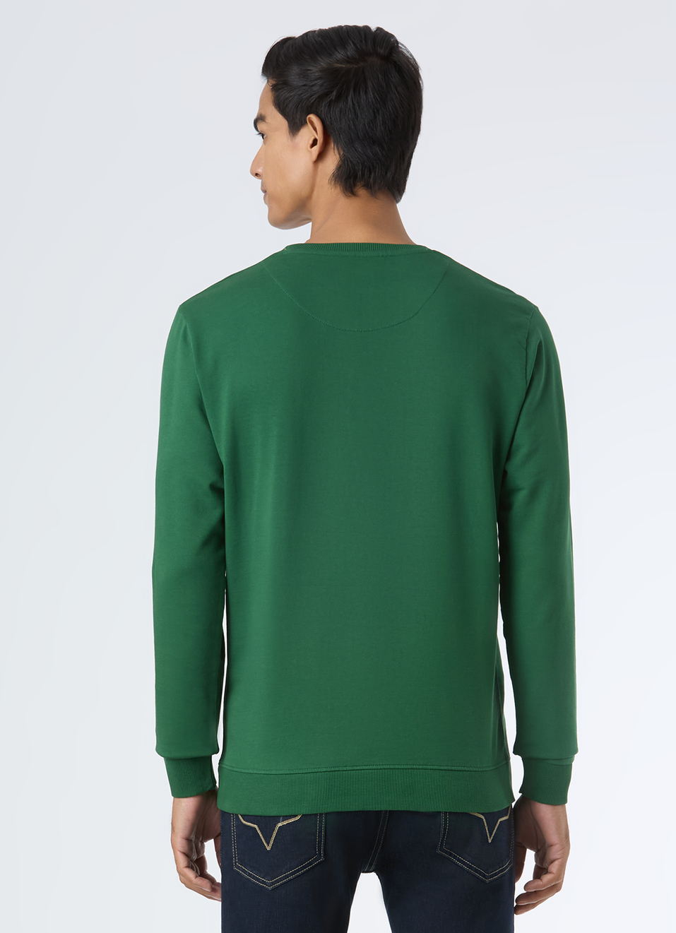 Men Ivy Green  Brushstroke Logo Print Sweatshirt, , large image number 2