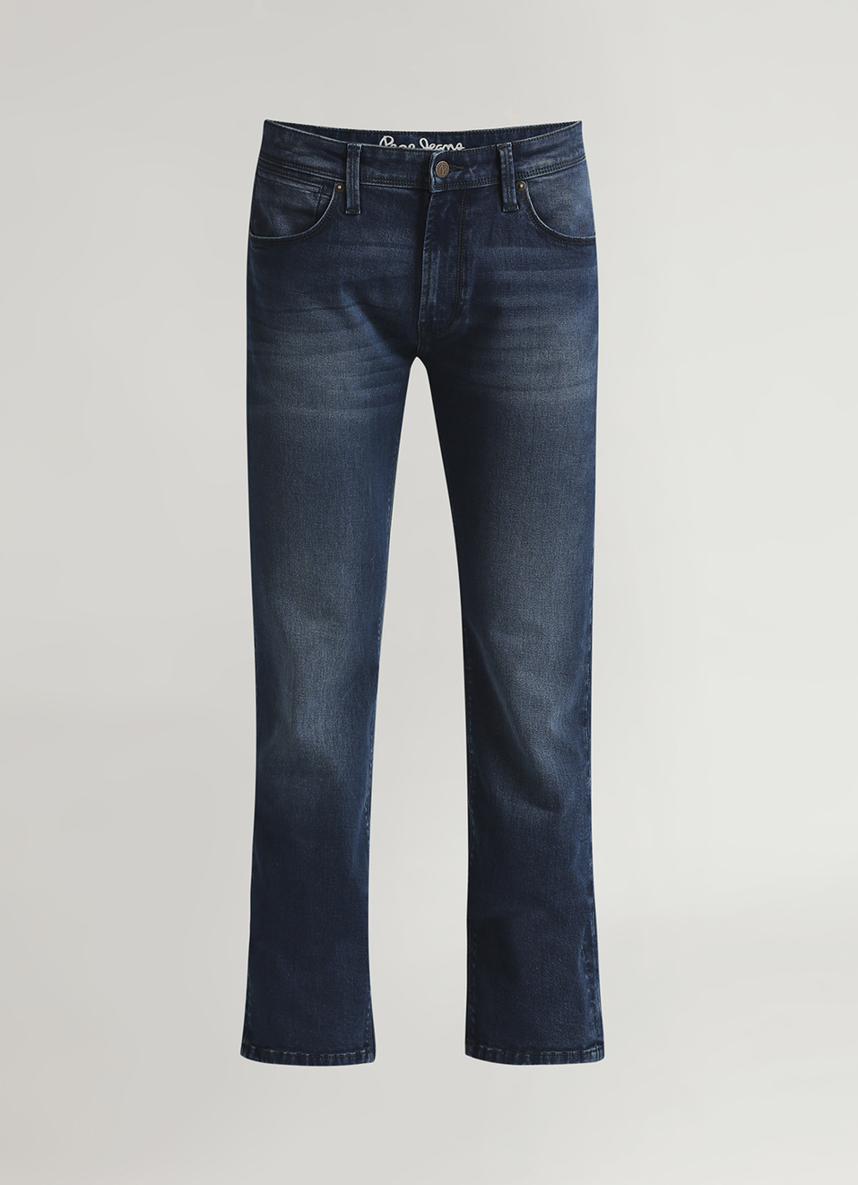 Holborne Dark Blue Mid Rise Straight Fit Jeans, , large image number 6