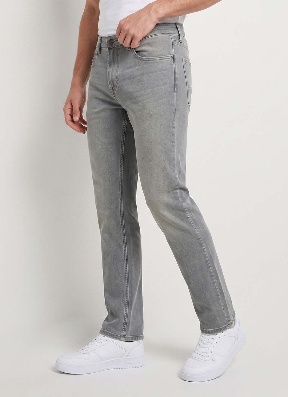 Men Blue Straight Fit Mid Rise Stretchable Jeans, , large image number 0