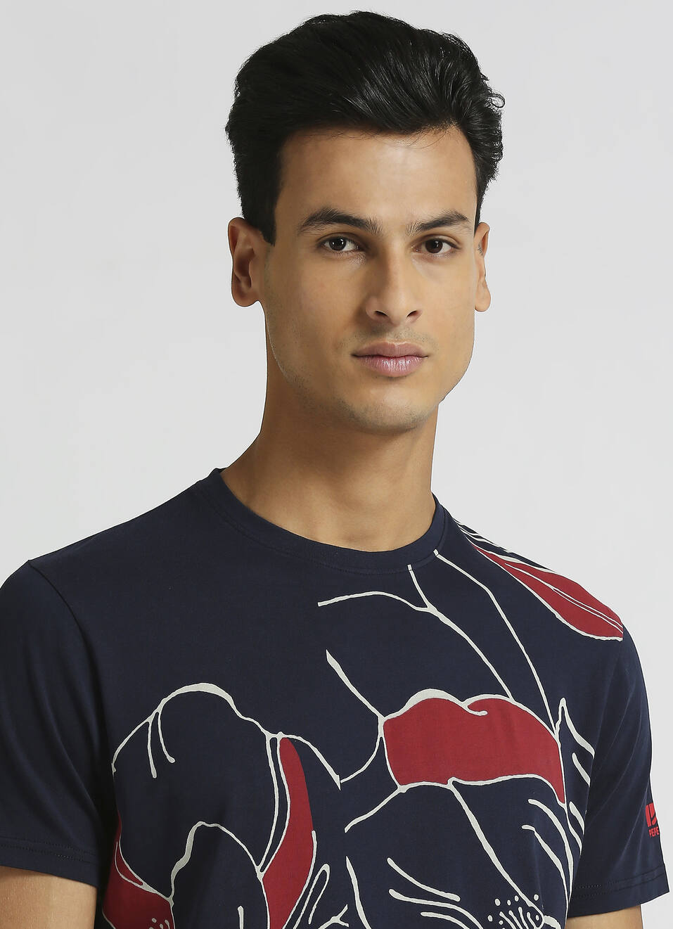 Navy Graphic Print Short Sleeve T-shirt, , large image number 4
