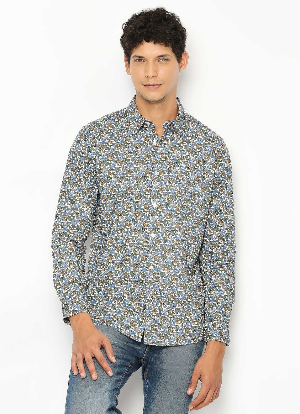 Brown Printed Full Sleeve Shirt, , large image number 5