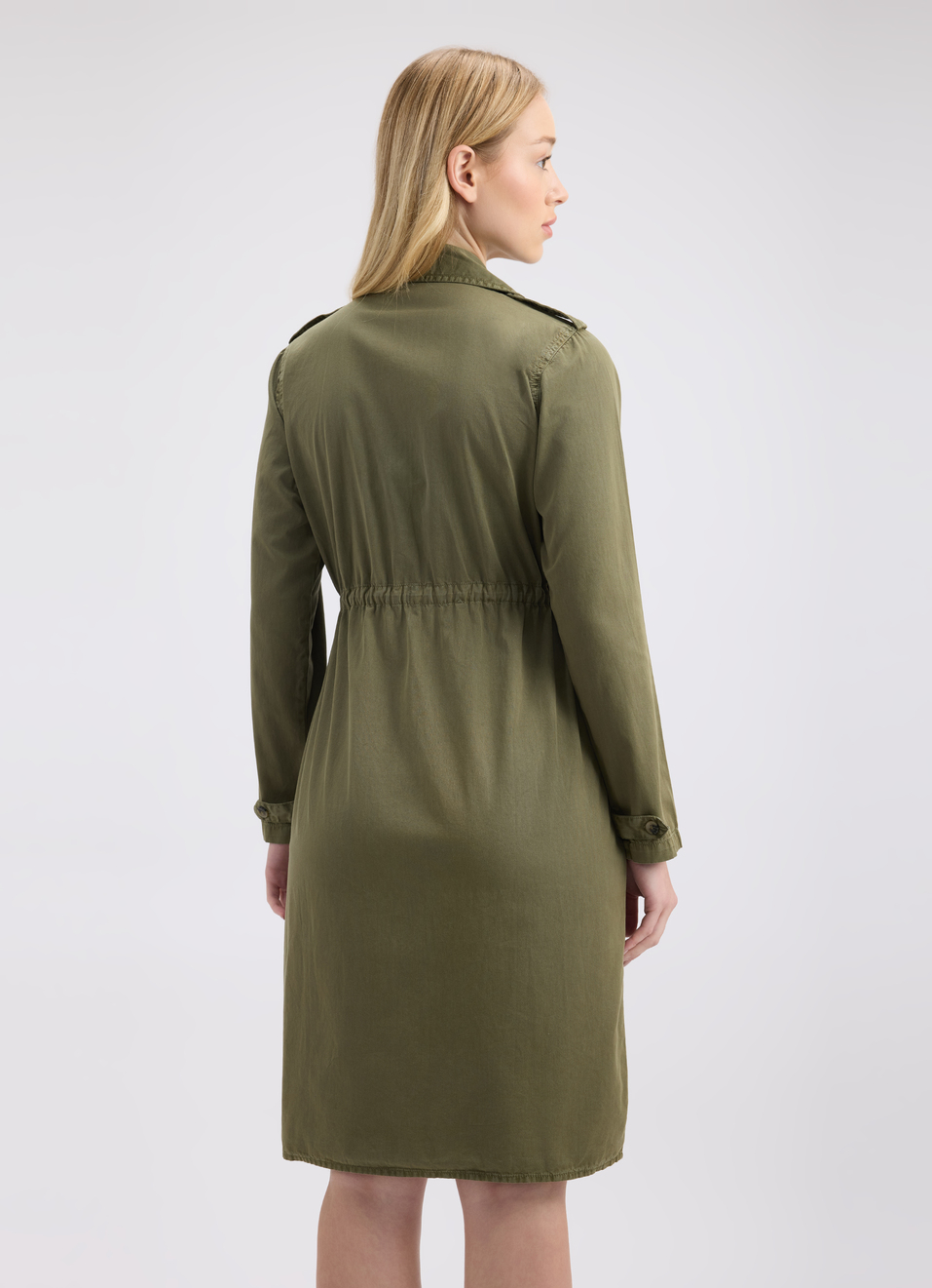 Women Green Overdyed Flap Pocket Utility Dress, , large image number 2