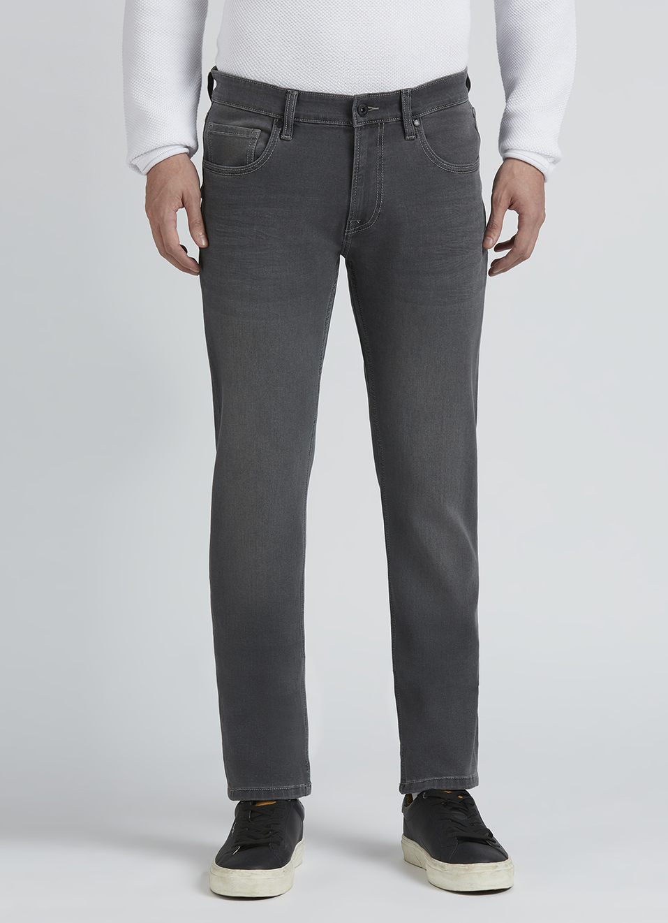 Vapour Black Mid Rise Slim  Jeans, , large image number 2