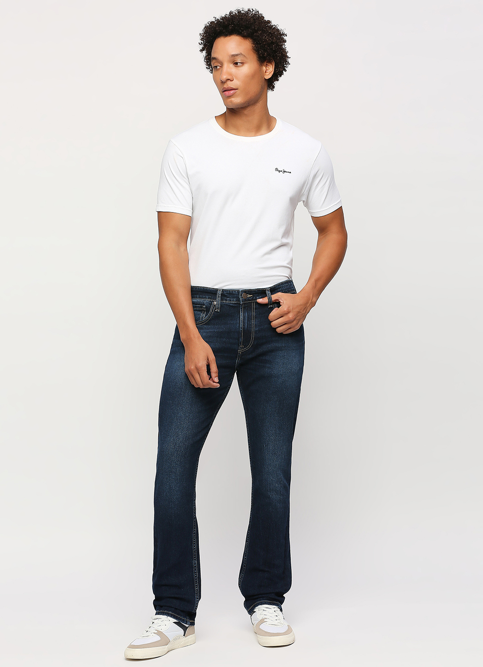 Vendie Blue Mid Rise Straight Leg Jeans, , large image number 1