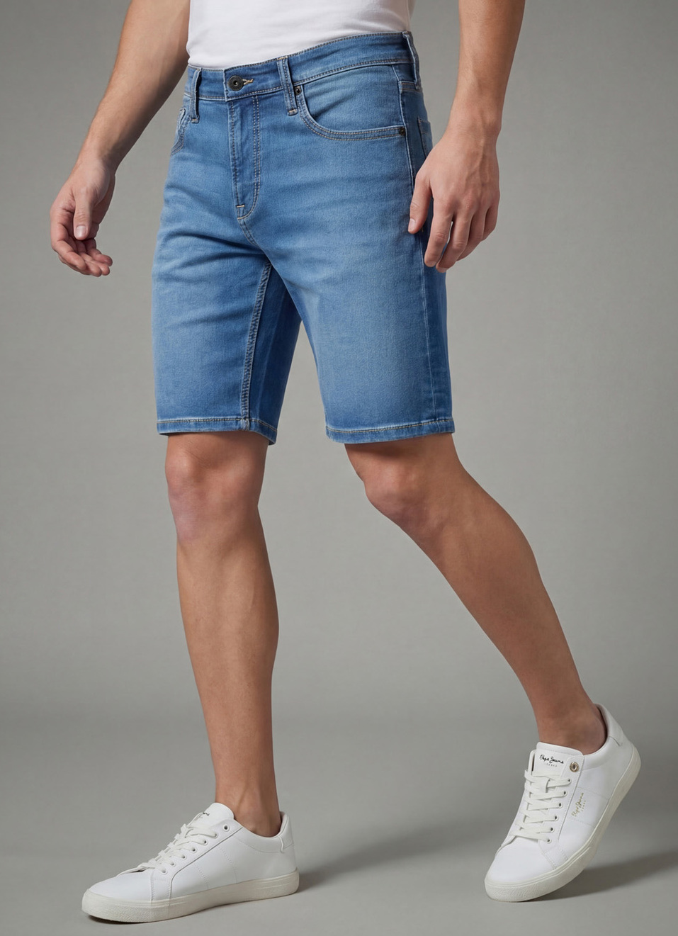 Men Blue Mid Rise Regular Shorts, , large image number 0