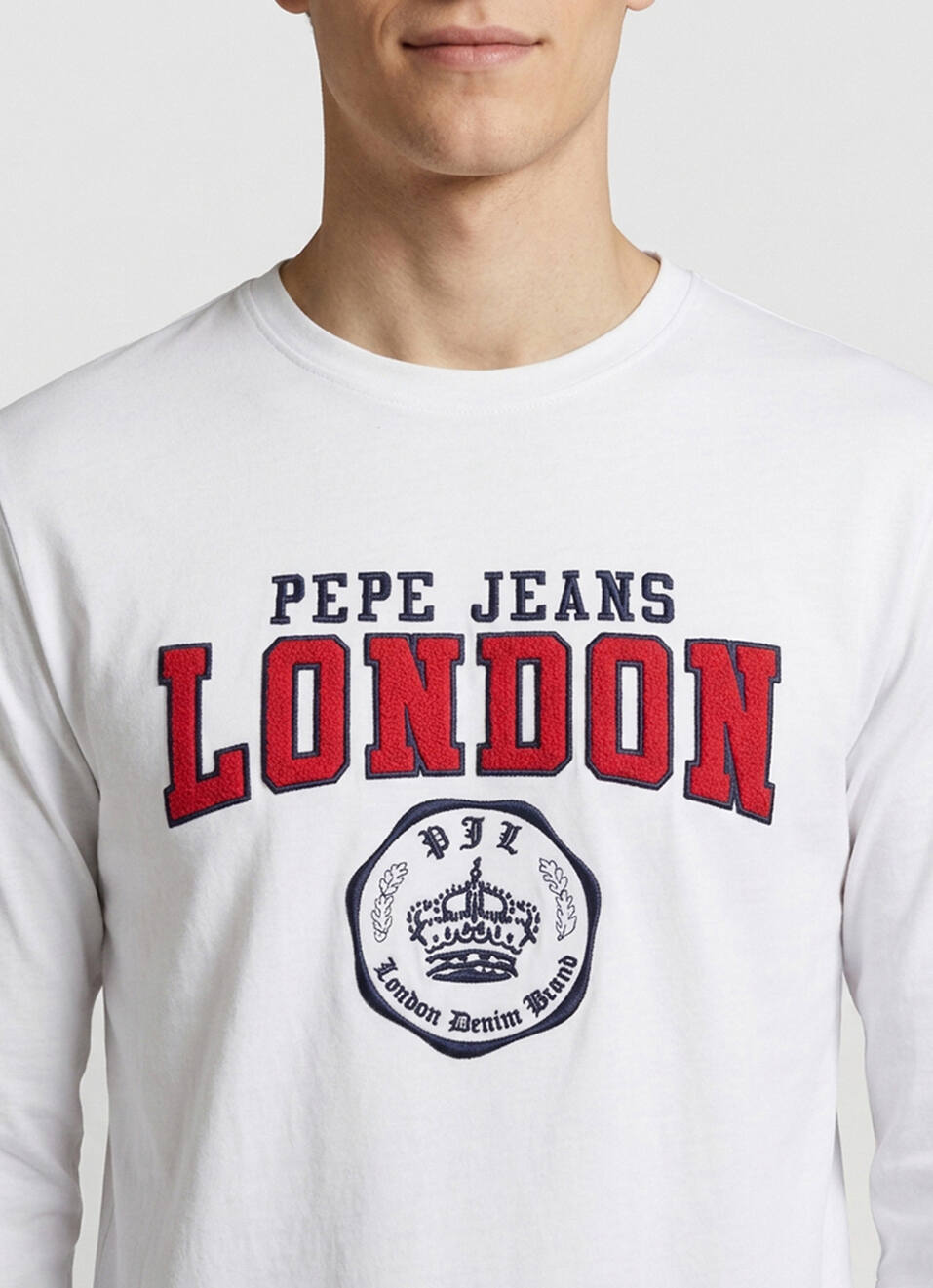 Men White Printed Slim Fit Long Sleeve T-shirt, , large image number 4