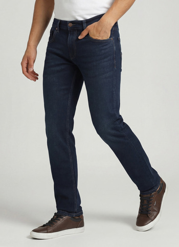 Vapour Dark Blue Mid Rise Slim Fit Jeans