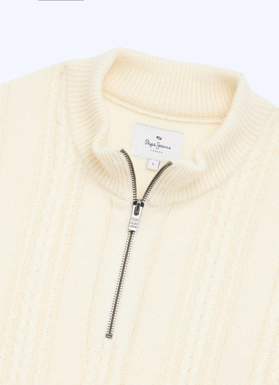 Men Off White Embroidered Full Sleeve Flat Knit Sweater, , large image number 6