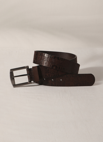 Brown Embossed Leather Belt