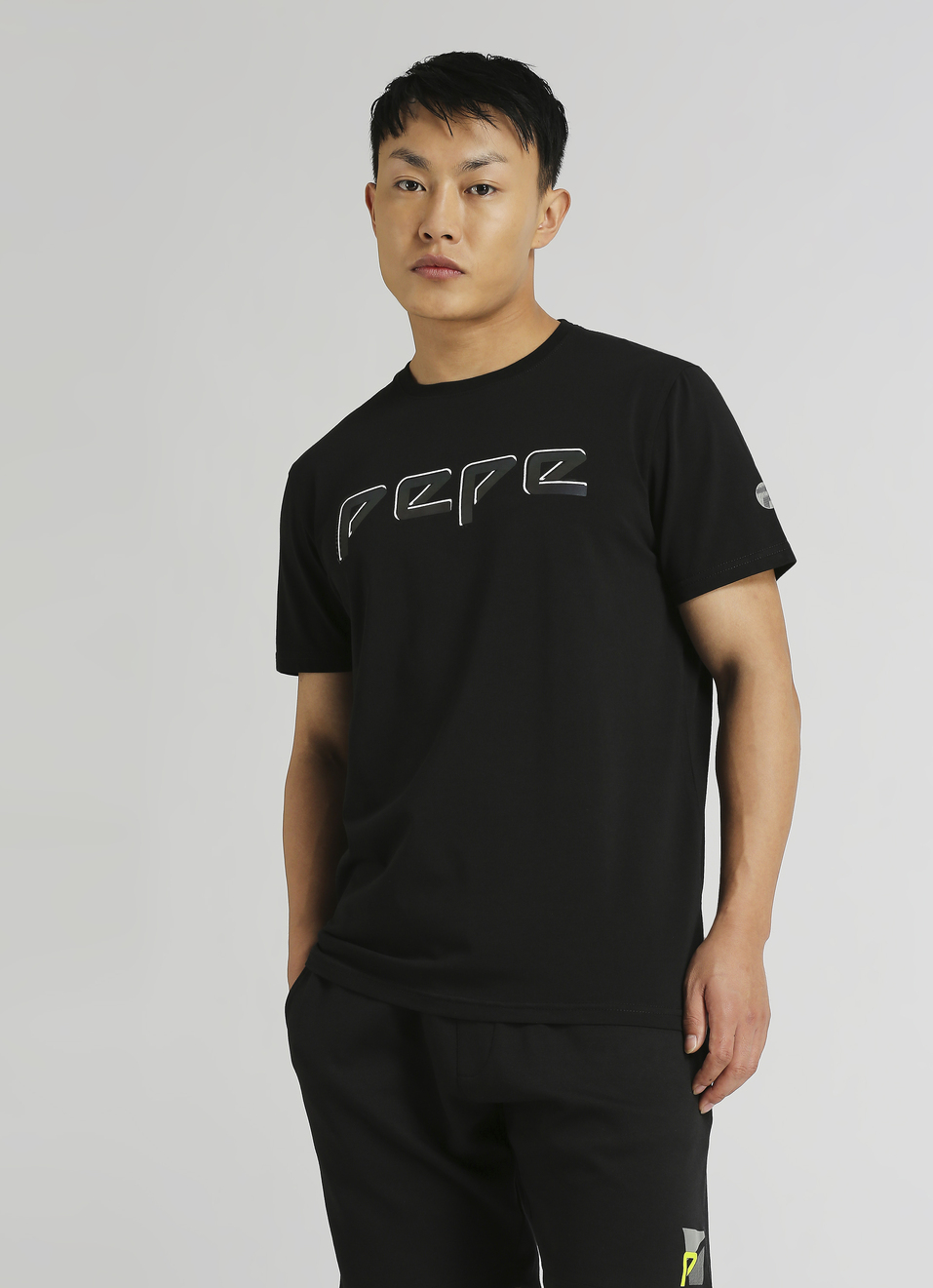Black Gel Print Short Sleeve T-shirt, , large image number 0