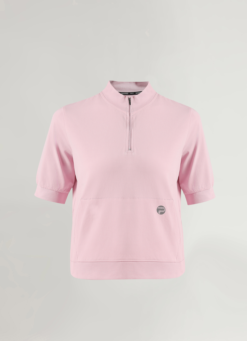 Pink Reflective Print Kangaroo Pocket Puff Sleeve T-shirt, , large image number 6