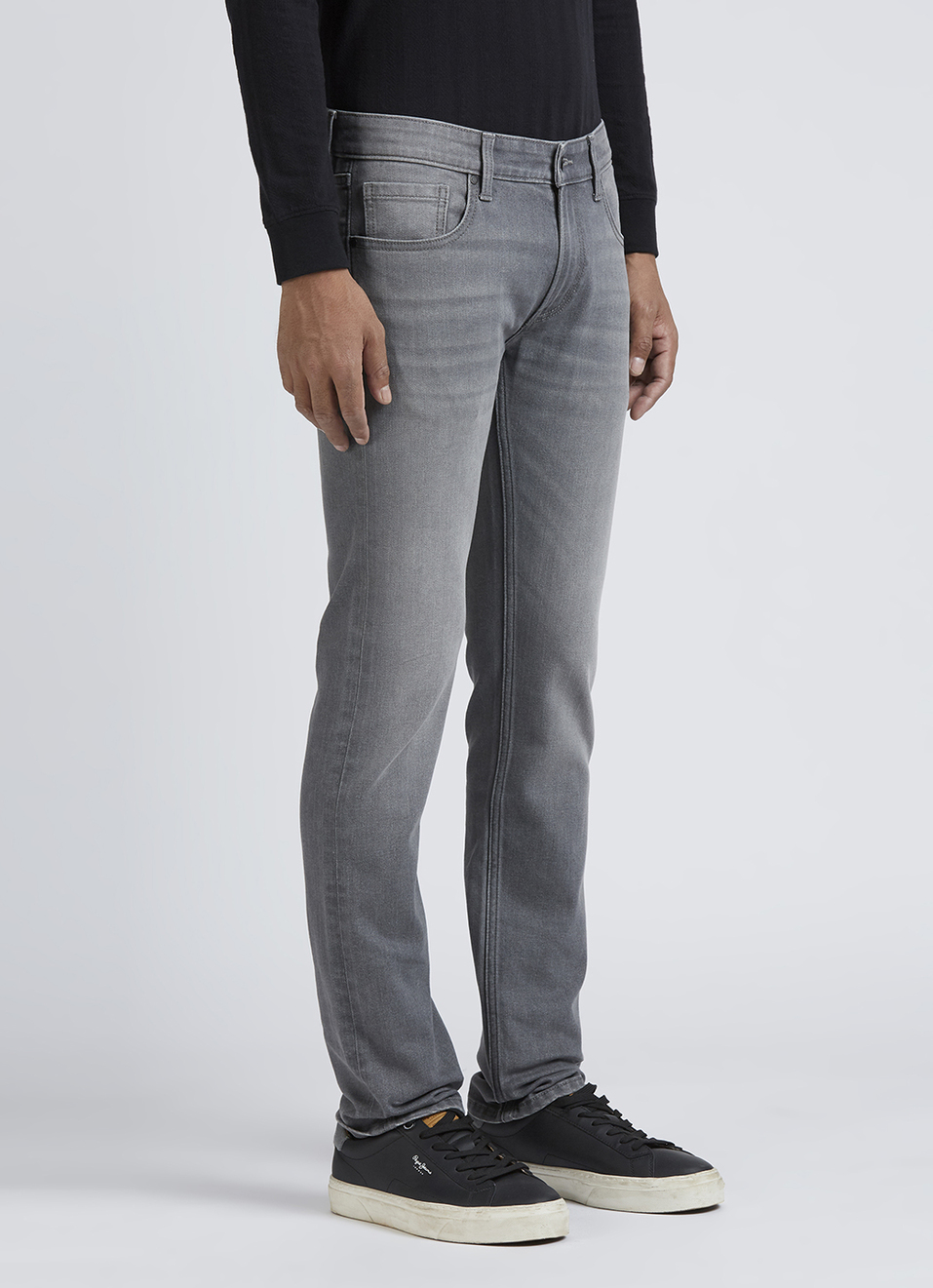 Vapour Grey Mid Waist Jeans, , large image number 5