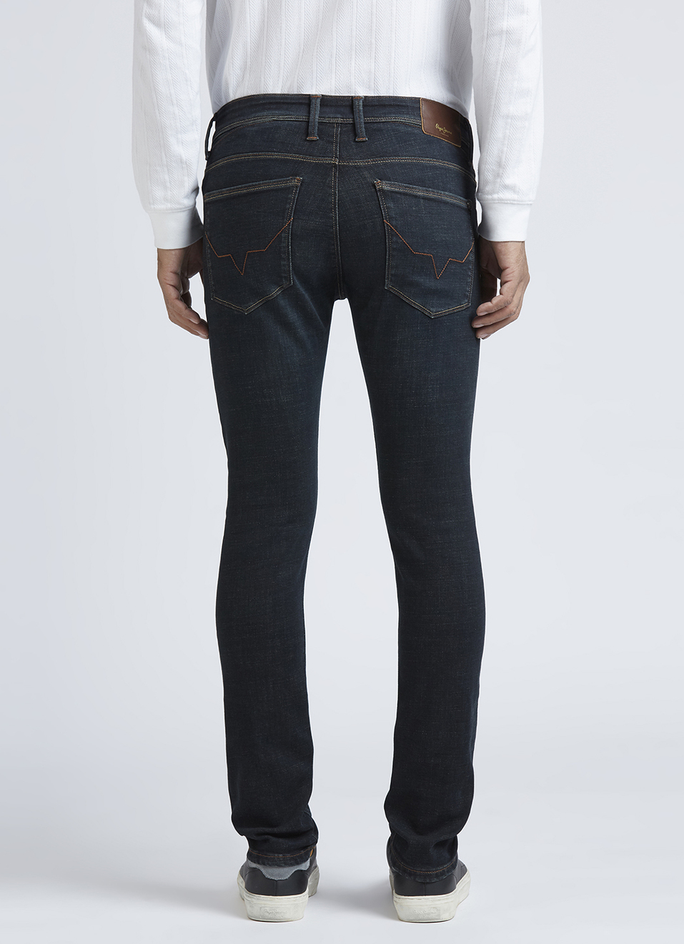 Vapour Blue Mid Rise Slim Powerflex Jeans, , large image number 3