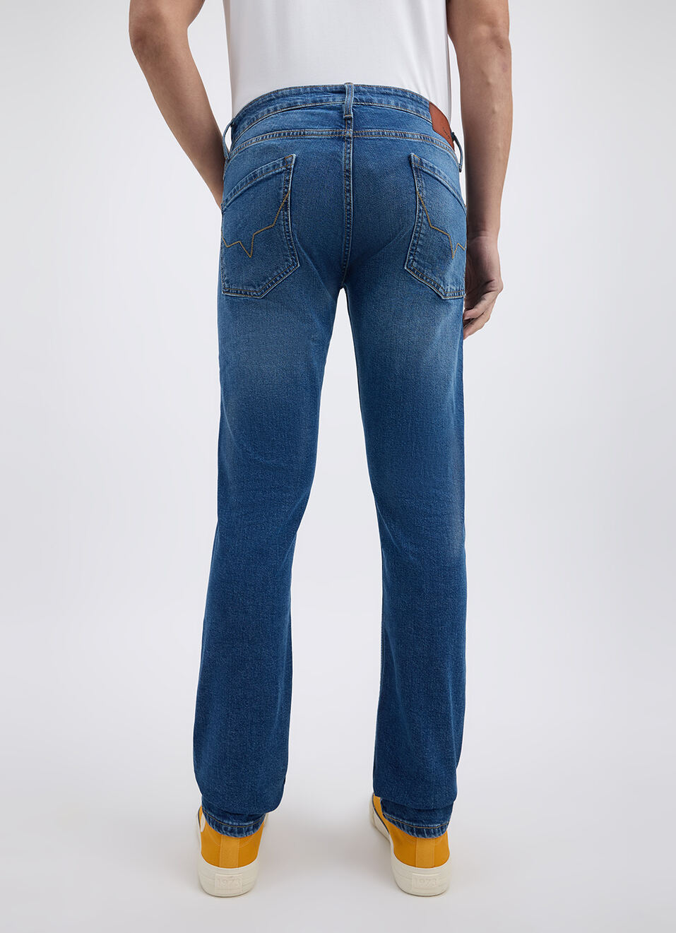 Men Blue Slim Fit Mid Rise Jeans , , large image number 3