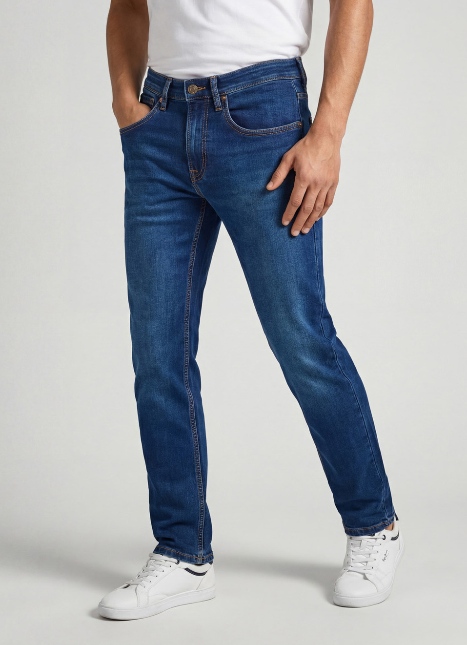 Men Blue Mid Rise Slim Fit Jeans, , large image number 0