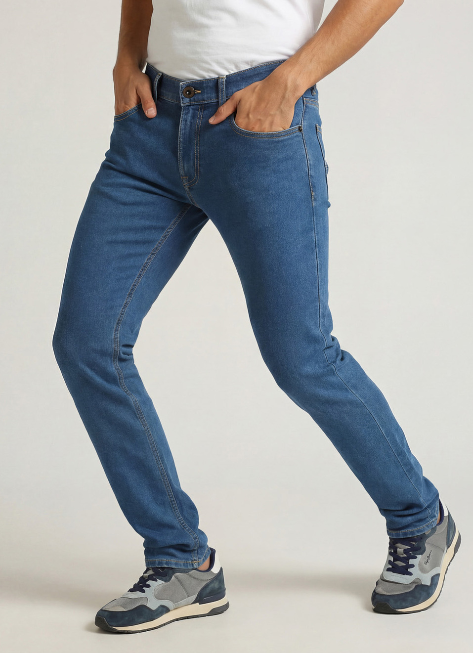 Vapour Ocean Blue Mid Rise Slim Fit Jeans, , large image number 0