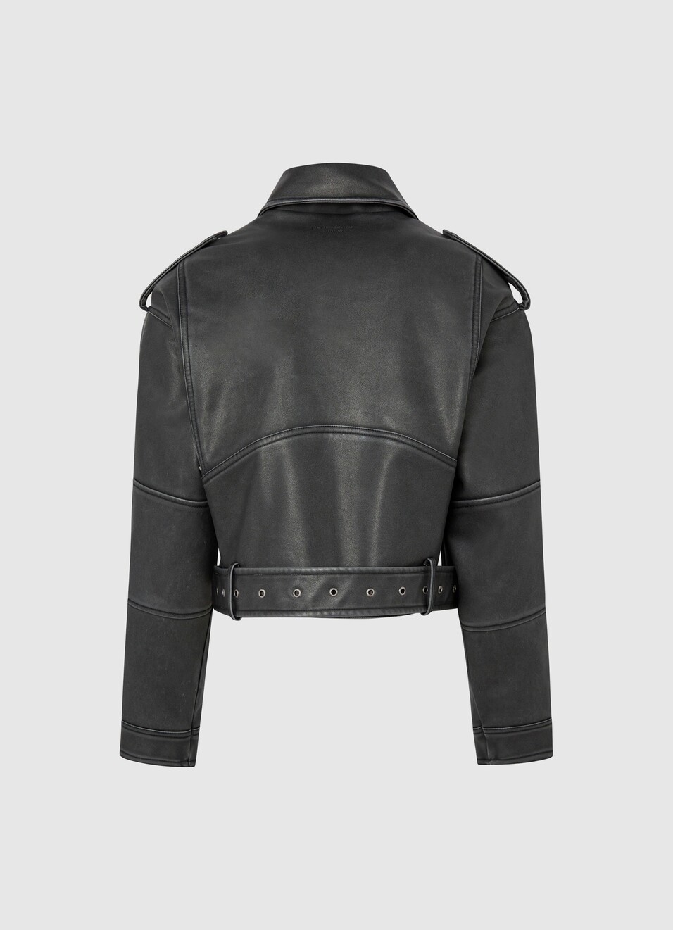 Leather Effect Biker Jacket, , large image number 6
