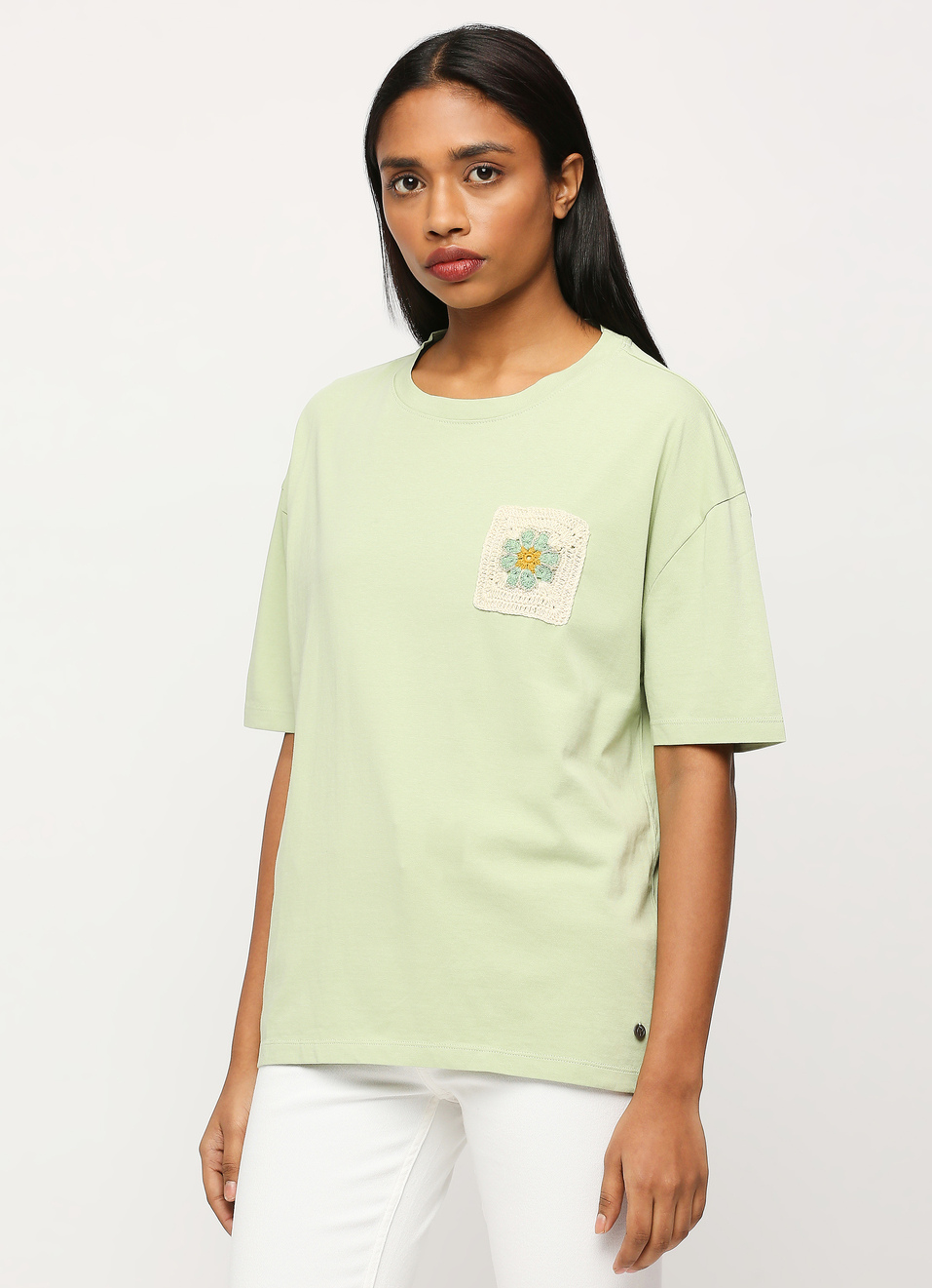 Green Oversized Short Sleeve T-shirt, , large image number 3