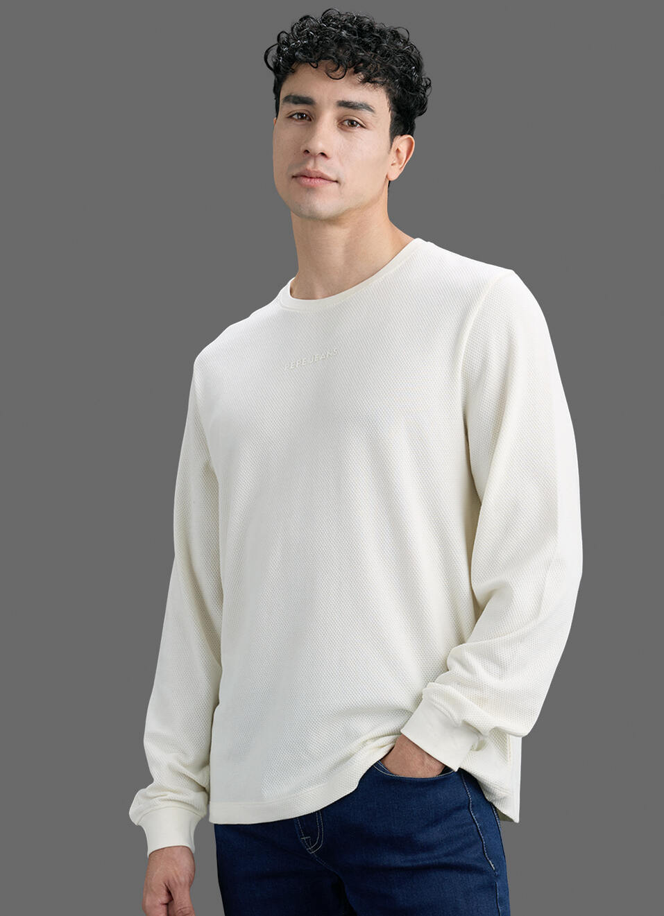 Men Off White Printed Slim Fit Long Sleeve T-shirt, , large image number 7