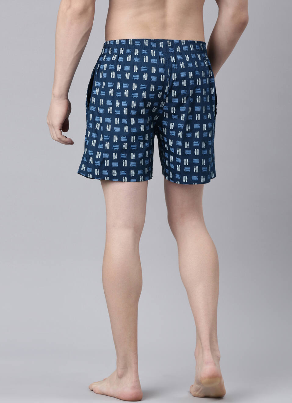 Ice Blue Printed Boxers, , large image number 2