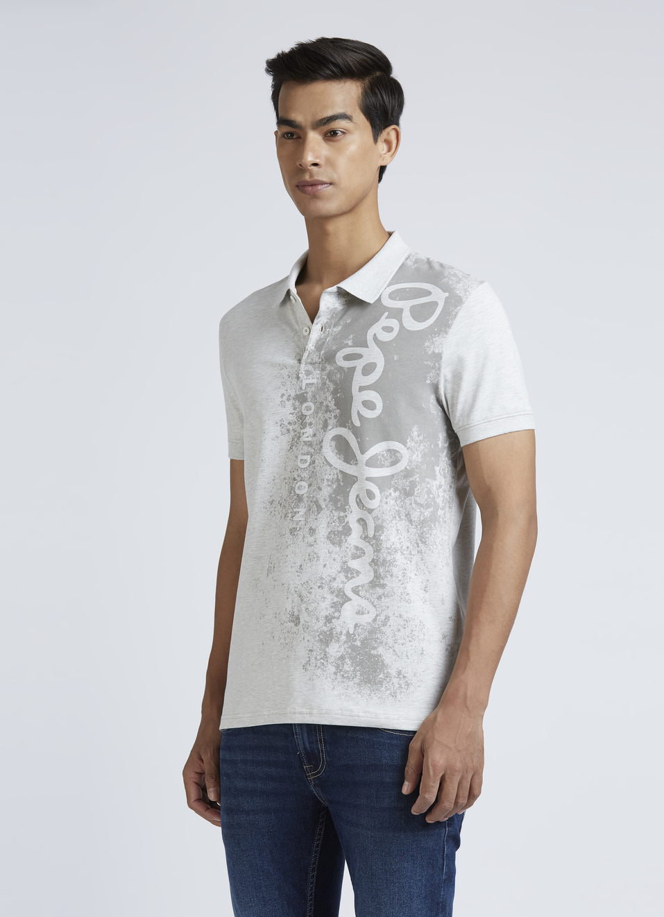 Ecru Ribbed Collar Short Sleeves Polo, , large image number 3
