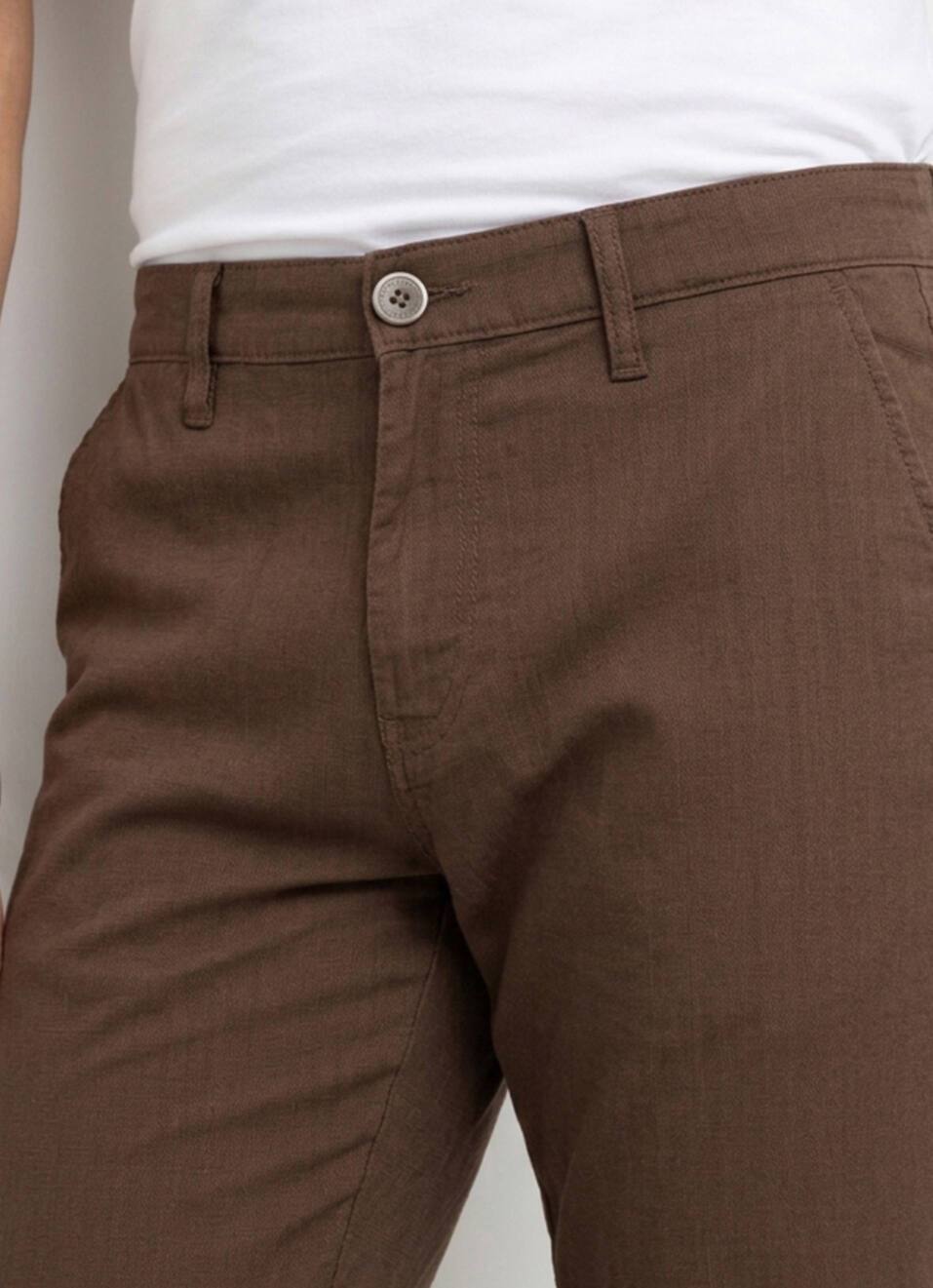 Men Brown Straight Chinos, , large image number 4