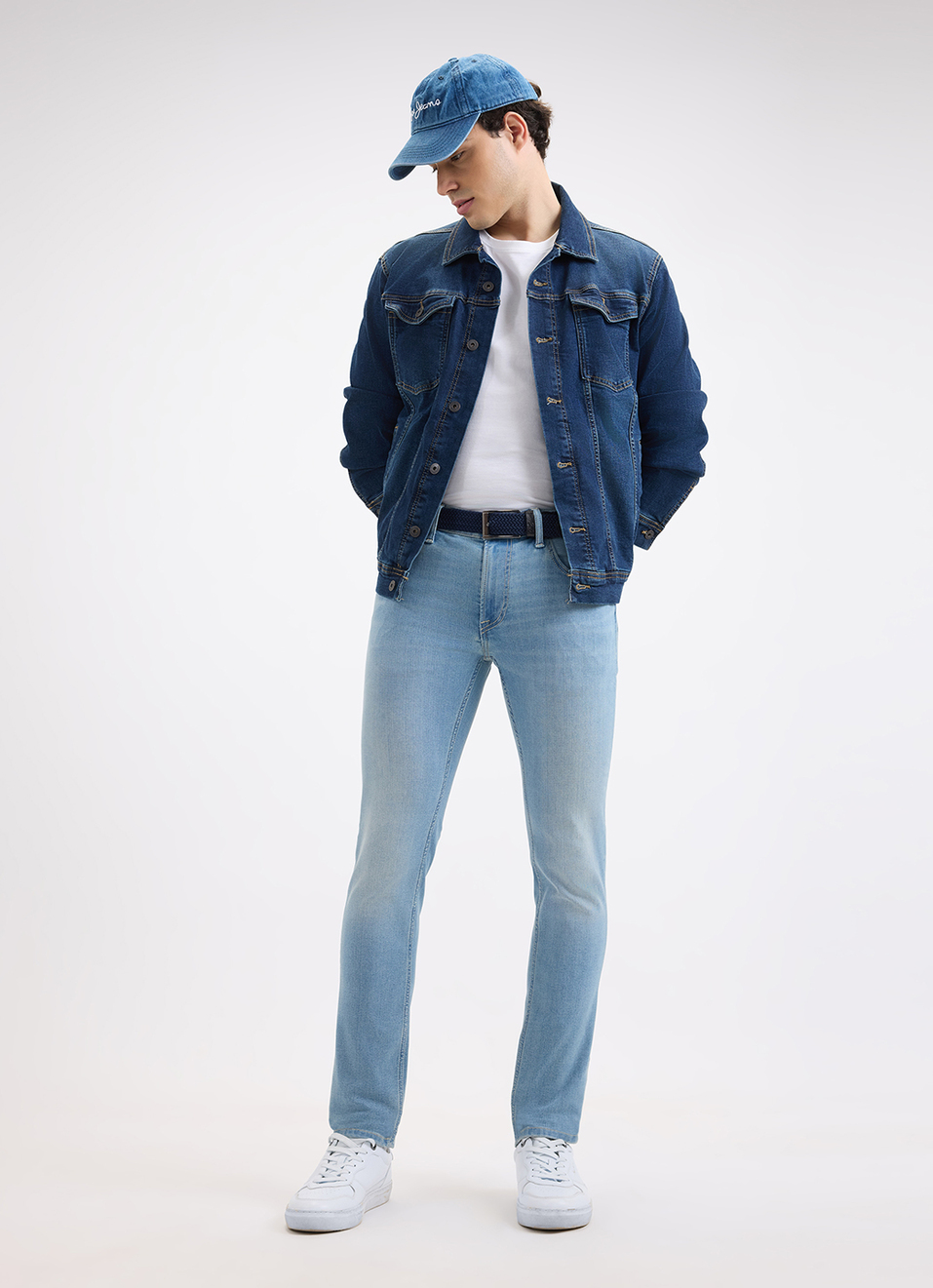 Men Blue Skinny Fit Low Rise Jeans , , large image number 1