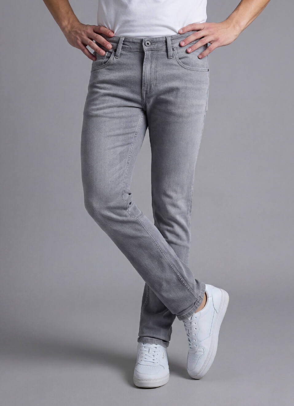 Men Grey Slim Fit Mid Rise Jeans , , large image number 0