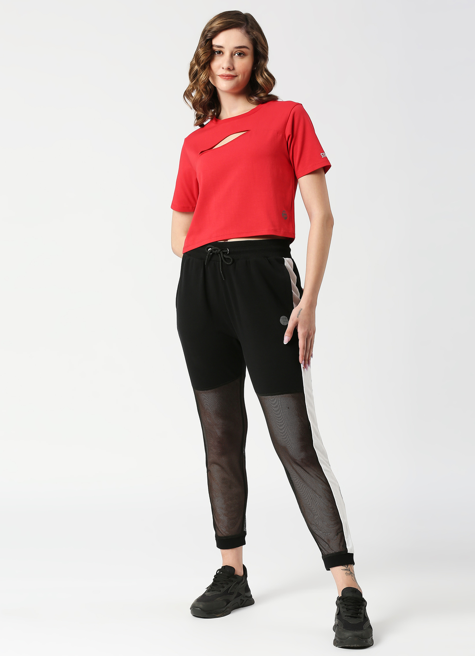 Crop Cut out Pink T-Shirt, , large image number 6