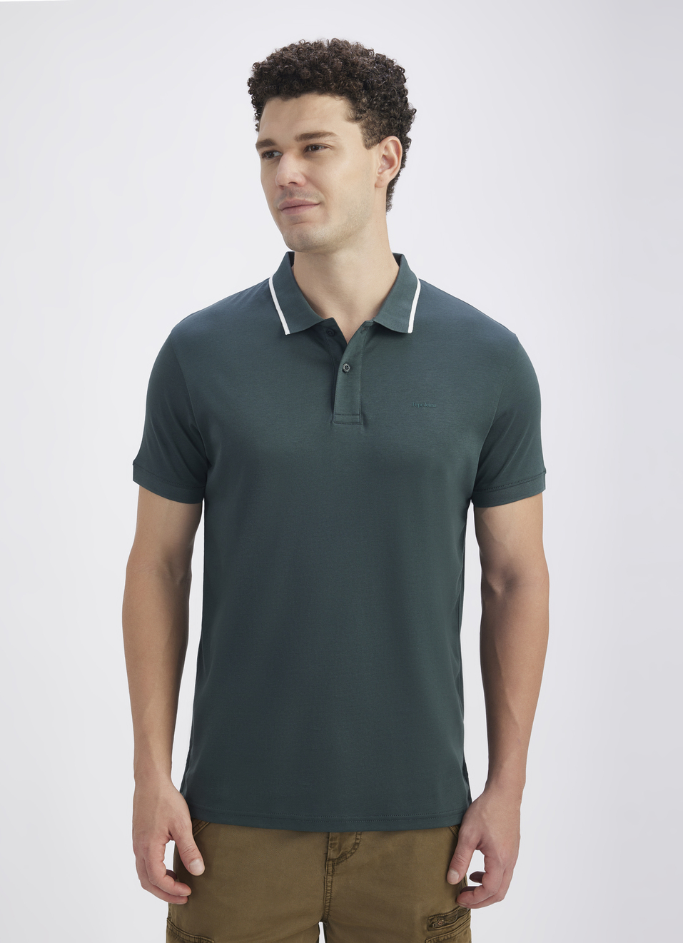 Men Green  Mercerised Short Sleeve Polo, , large image number 1