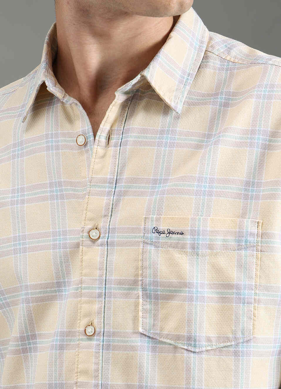 Men Yellow Checks Full Sleeves Shirt, , large image number 1