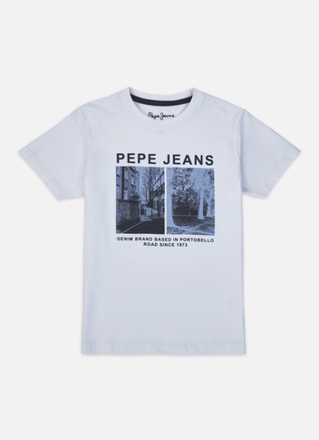 Boys White Graphic Print Short Sleeve T-shirt
