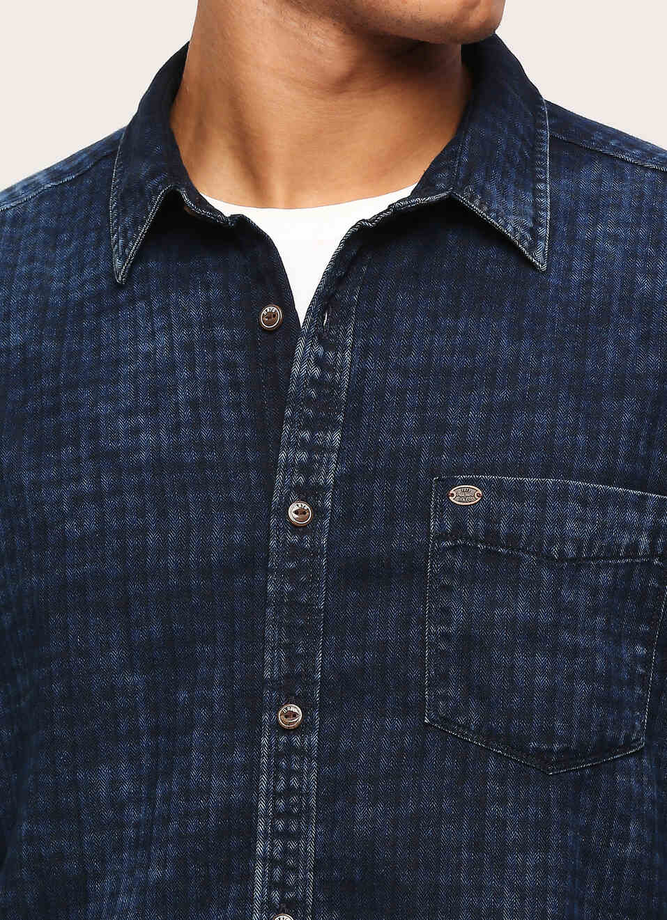 Indigo Checks Long Sleeve Shirt, , large image number 4